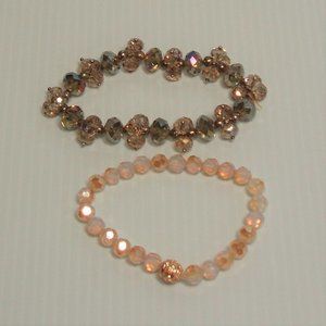 Set 2 Glass vintage bead Costume Jewelry bracelets